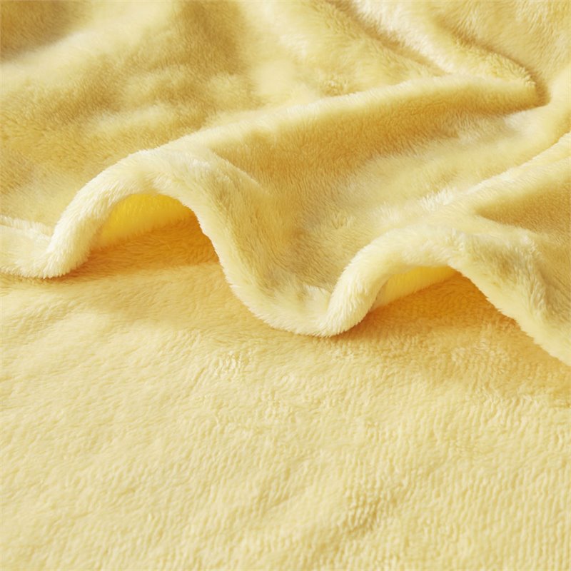Intelligent Design Oversized Solid Microlight Plush Brushed Throw in Yellow