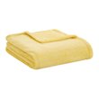 Intelligent Design Oversized Solid Microlight Plush Brushed Throw in Yellow