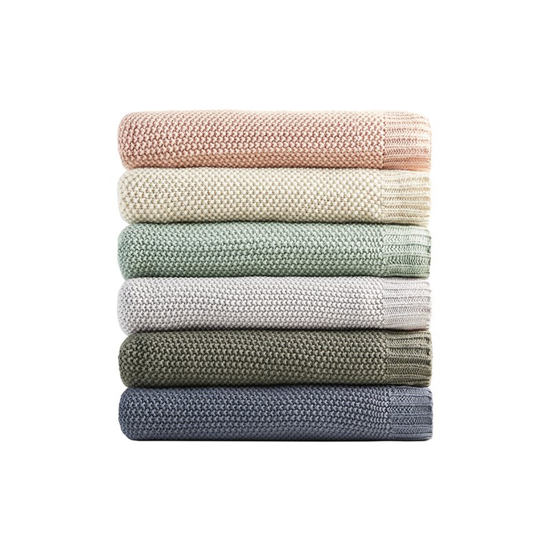 INK+IVY Bree 100 Percent Acrylic Knitted Throw in Ivory Finish