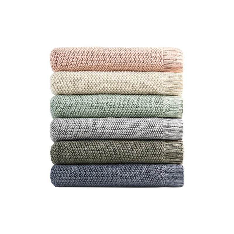 INK+IVY Bree 100 Percent Acrylic Knitted Throw in Ivory Finish