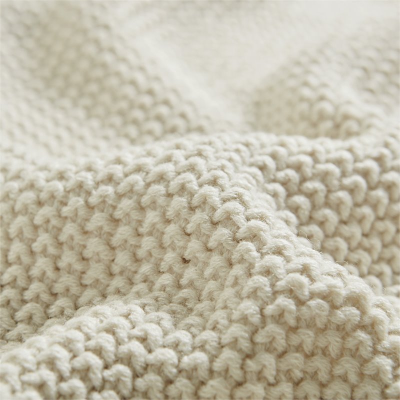 INK+IVY Bree 100 Percent Acrylic Knitted Throw in Ivory Finish