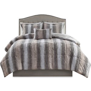 Madison Park 100 Percent Polyester Comforter Set in Blush Pink/Gray
