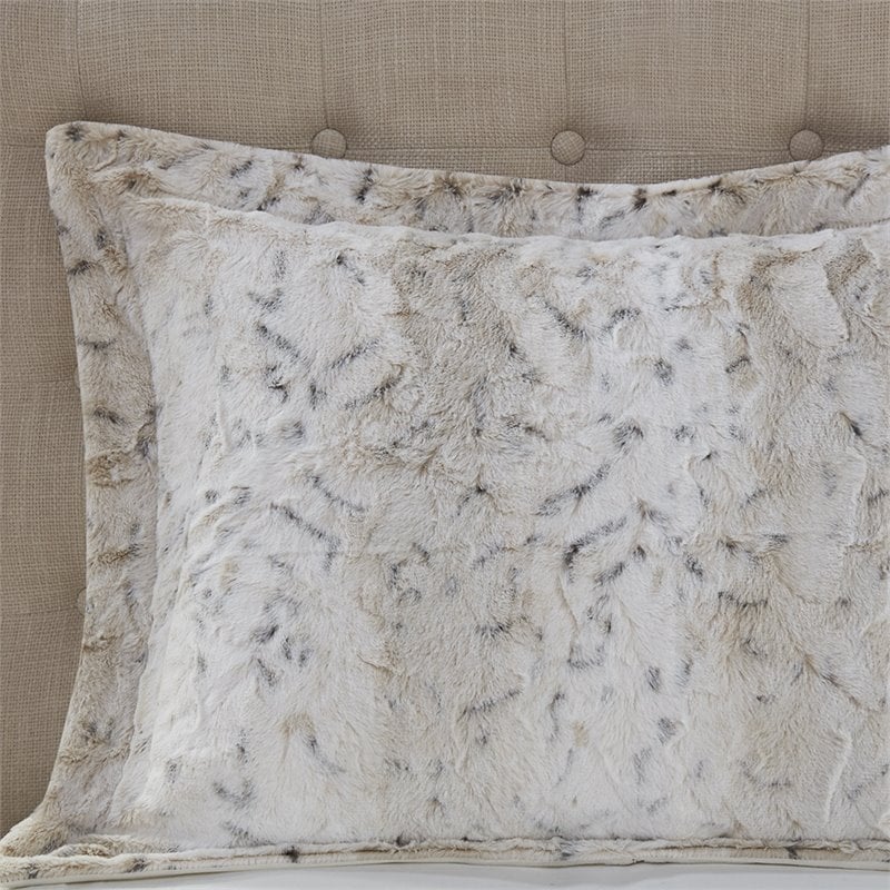Madison Park 100 Percent Polyester Comforter Set in Snow Leopard White
