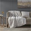 Madison Park Polyester Long Fur Pillow with Knife Edge in Snow Leopard White