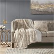 Madison Park Polyester Long Fur Pillow with Knife Edge in Leopard Tan