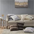 Madison Park Polyester Long Fur Pillow with Knife Edge in Leopard Tan