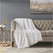 Madison Park 100 Percent Polyester Solid Brushed Long Fur Throw in White