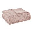 Madison Park 100 Percent Polyester Solid Brushed Long Fur Throw in Blush Pink