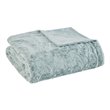 Madison Park 100 Percent Polyester Solid Brushed Long Fur Throw in Aqua Blue