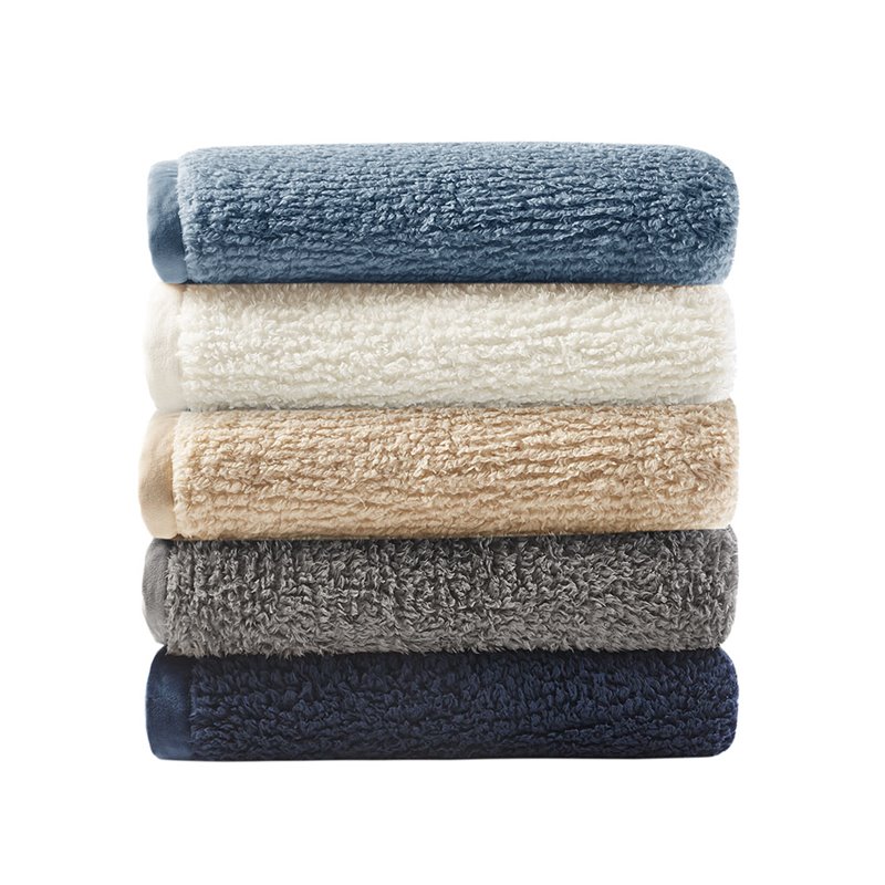 Woolrich Polyester Solid Berber Brushed Blanket w/ Crystal Velvet Binding - Blue