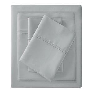 Madison Park Contemporary Cotton Polyester Solid Pillowcase in Gray