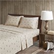 Woolrich 100 Percent Cotton Flannel Printed Sheet Set in Tan Dog