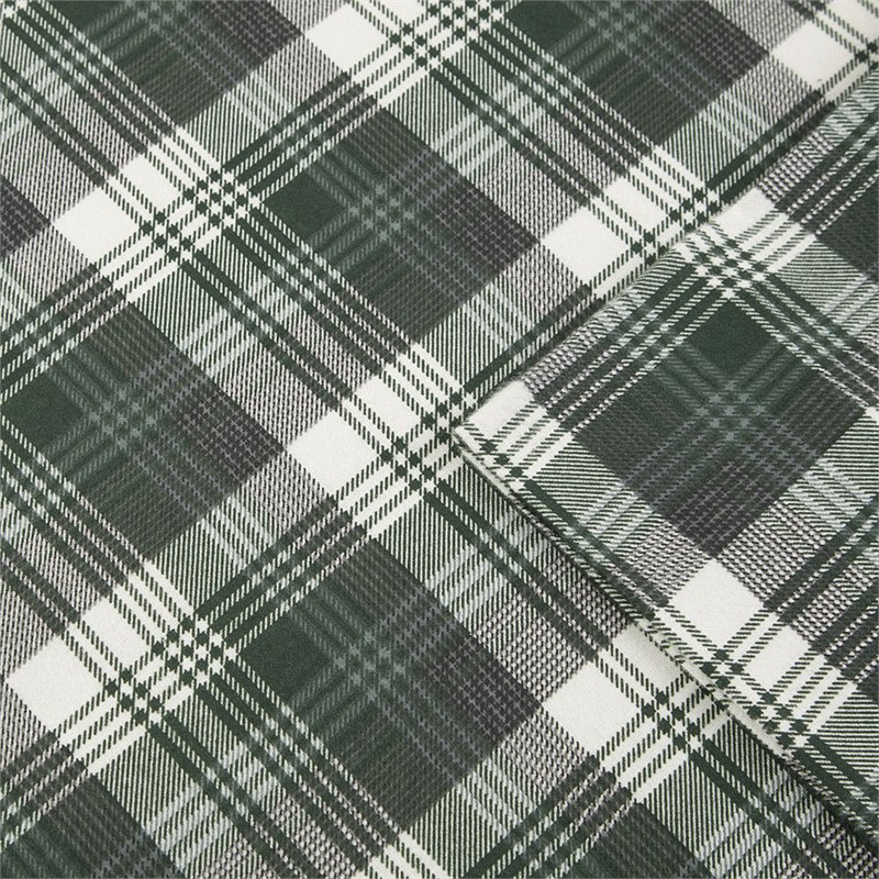 Woolrich Farmhouse 100 Percent Cotton Flannel Queen Sheet Set in Green Plaid