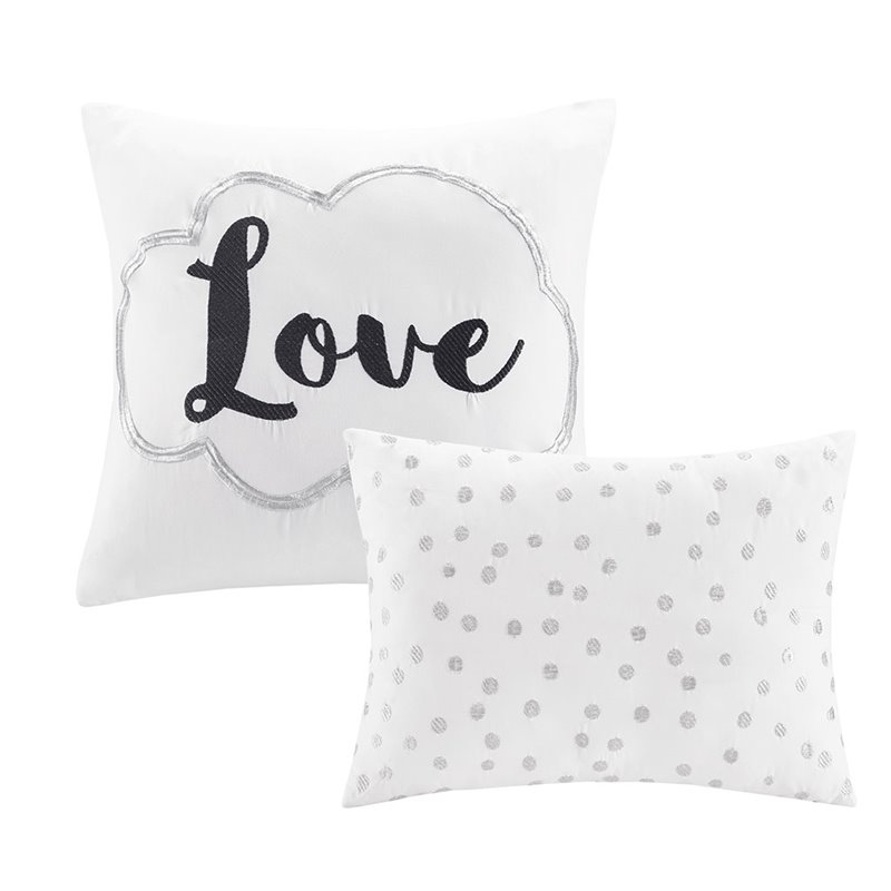 Intelligent Design 5-Piece Polyester Metallic Comforter Set in White/Silver