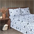 Woolrich Contemporary 100 Percent Cotton Printed Sheet Set in Blue Sheep