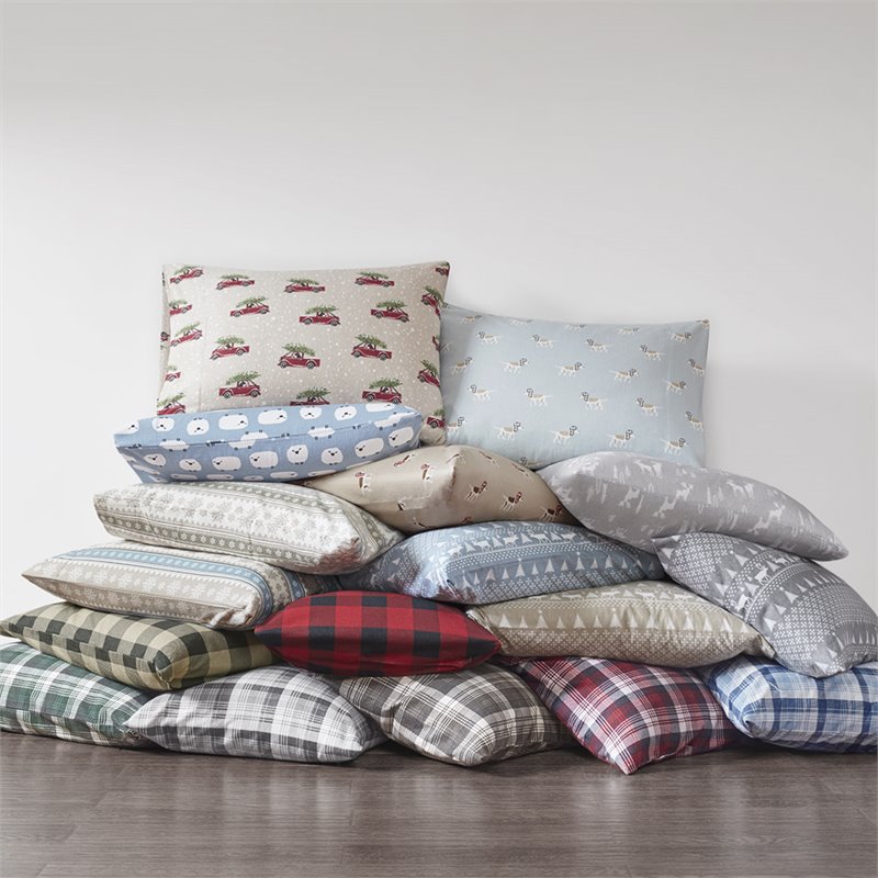 Woolrich Contemporary 100 Percent Cotton Printed Sheet Set in Blue Sheep