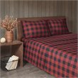 Woolrich 100 Percent Cotton Printed Queen Sheet Set in Red/Black Buffalo Check