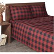 Woolrich 100 Percent Cotton Printed Queen Sheet Set in Red/Black Buffalo Check