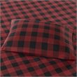 Woolrich 100 Percent Cotton Printed Queen Sheet Set in Red/Black Buffalo Check