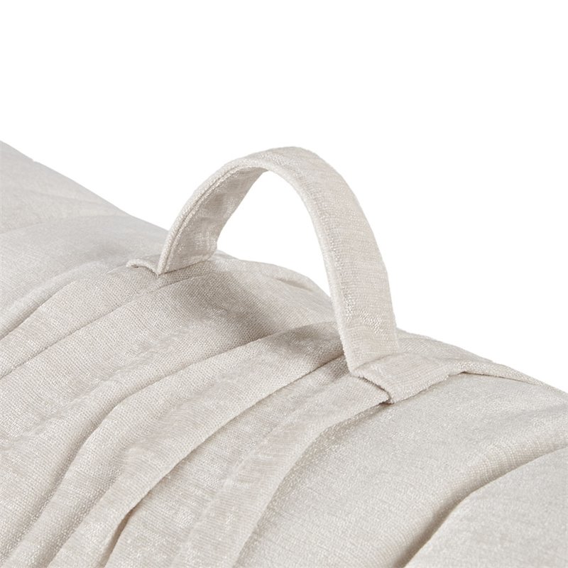 Intelligent Design Polyester Chenille Long Floor Cushion in Ivory