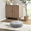 Intelligent Design Polyester Chenille Round Floor Pillow Cushion in Gray