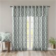 Madison Park Modern Polyester Cotton Rayon Fretwork Printed Valance in Seafoam