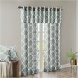 Madison Park Modern Polyester Cotton Rayon Fretwork Printed Valance in Seafoam