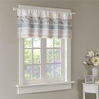 Madison Park Cotton Printed and Pieced Rod Pocket Valance in Blue