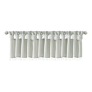 Madison Park Transitional Lightweight Faux Silk Valance with Beads in Dusty Aqua