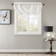Madison Park Polyester Faux Silk Solid Waterfall Embellished Valance in White