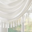 Madison Park Polyester Faux Silk Solid Waterfall Embellished Valance in White