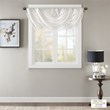 Madison Park Polyester Faux Silk Solid Waterfall Embellished Valance in White