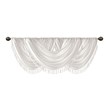 Madison Park Polyester Faux Silk Solid Waterfall Embellished Valance in White