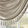 Madison Park Polyester Faux Silk Solid Waterfall Embellished Valance - Champagne