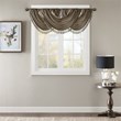 Madison Park Polyester Faux Silk Solid Waterfall Embellished Valance in Bronze