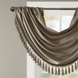 Madison Park Polyester Faux Silk Solid Waterfall Embellished Valance in Bronze