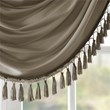 Madison Park Polyester Faux Silk Solid Waterfall Embellished Valance in Bronze
