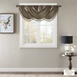 Madison Park Polyester Faux Silk Solid Waterfall Embellished Valance in Bronze