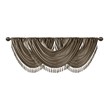 Madison Park Polyester Faux Silk Solid Waterfall Embellished Valance in Bronze
