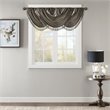 Madison Park Polyester Faux Silk Solid Waterfall Embellished Valance in Pewter