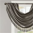 Madison Park Polyester Faux Silk Solid Waterfall Embellished Valance in Pewter