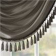 Madison Park Polyester Faux Silk Solid Waterfall Embellished Valance in Pewter