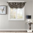 Madison Park Polyester Faux Silk Solid Waterfall Embellished Valance in Pewter