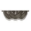 Madison Park Polyester Faux Silk Solid Waterfall Embellished Valance in Pewter