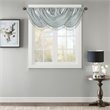 Madison Park Polyester Faux Silk Solid Waterfall Embellished Valance in Aqua