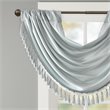 Madison Park Polyester Faux Silk Solid Waterfall Embellished Valance in Aqua