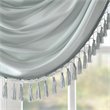 Madison Park Polyester Faux Silk Solid Waterfall Embellished Valance in Aqua