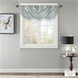 Madison Park Polyester Faux Silk Solid Waterfall Embellished Valance in Aqua