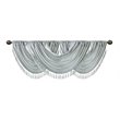 Madison Park Polyester Faux Silk Solid Waterfall Embellished Valance in Aqua