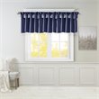 Madison Park Polyester Lightweight Faux Silk Valance with Beads in Navy